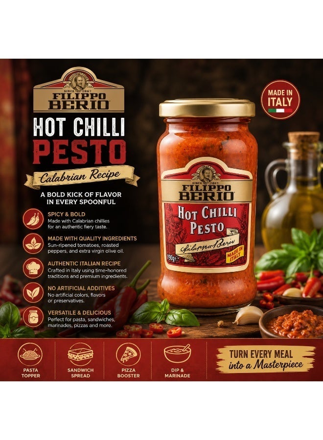 Filippo Berio Pesto Hot Chilli 190g - Image 2