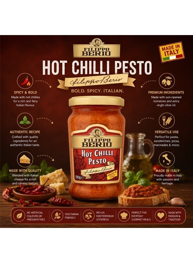 Filippo Berio Pesto Hot Chilli 190g - Image 3