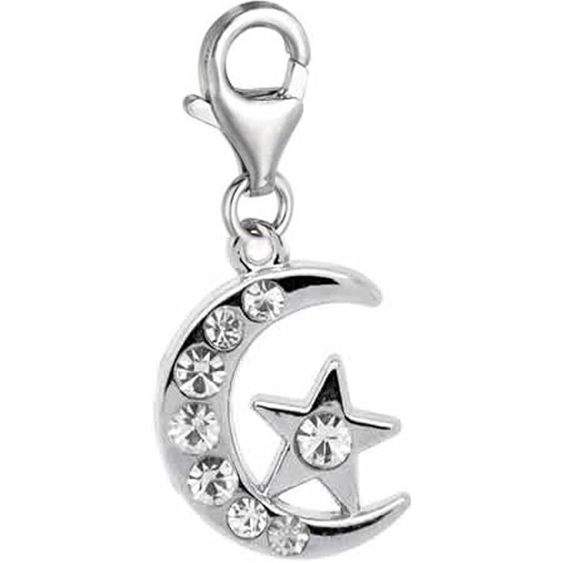 Moon & Star Charm for European Clip on Jewelry w/Lobster Clasp