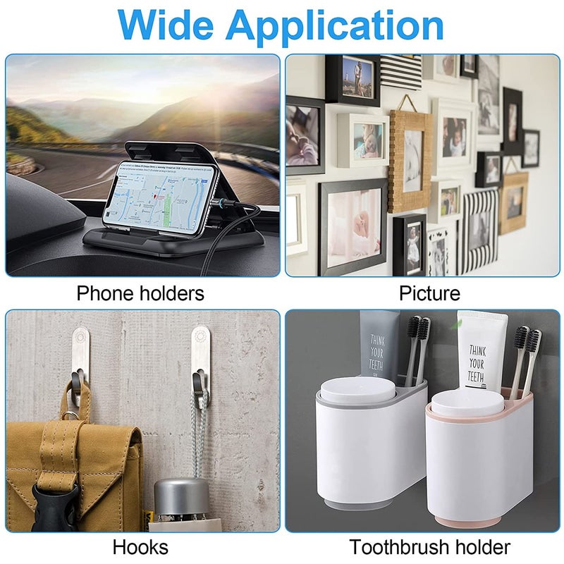 60 PCS Double Sided Foam Tape, Strong Sticky Pads, Mounting Adhesive Tape for Holding Soundproof Pads Picture Light Hooks (Squares+Rounds) - Image 5
