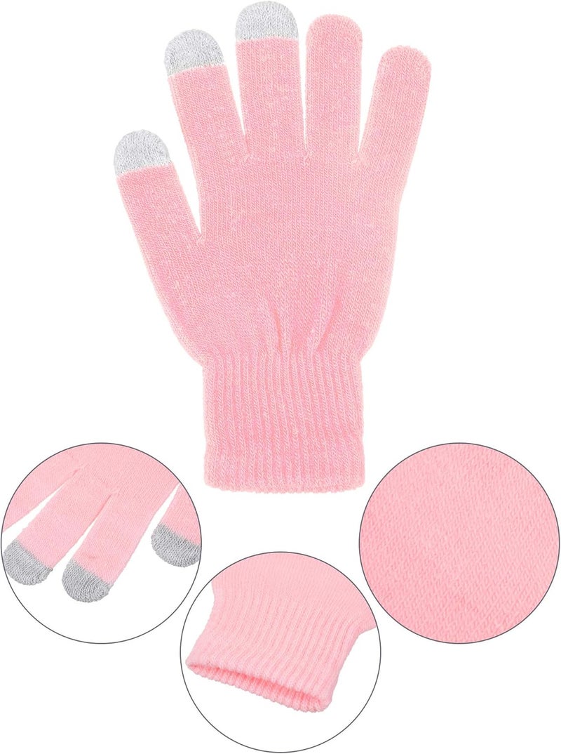 Pangda 12 Pairs Winter Touch Screen Gloves for Men Women Stretch Knitted Texting Gloves Warm Windproof Solid Color Mittens - Image 4