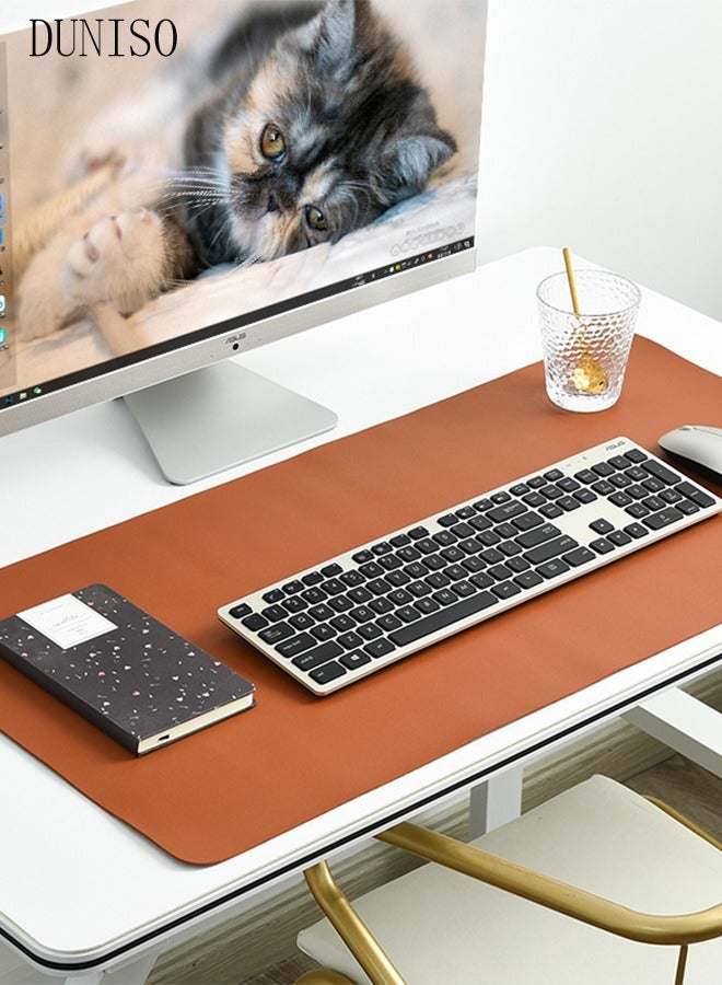 DUNISO Leather Desk Pad Protector Office Desk Mat Large Mouse Pad Non-Slip Leather Desk Blotter Laptop Desk Pad, Waterproof Desk Writing Pad for Office and Home  - Image 1