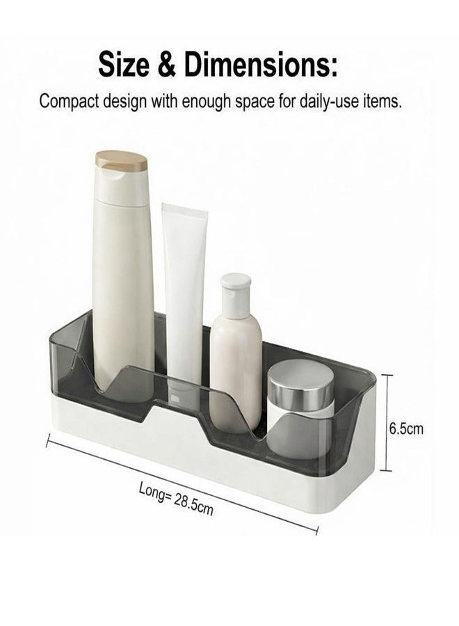Oblivion Bathroom Shelves – Wall Mounted Adhesive Plastic Storage Organizer Rack for Toiletries, Soap & Bottles – Space Saving Shelf for Washroom, Kitchen & Shower Area, Drill Free Installation (2) - Image 4