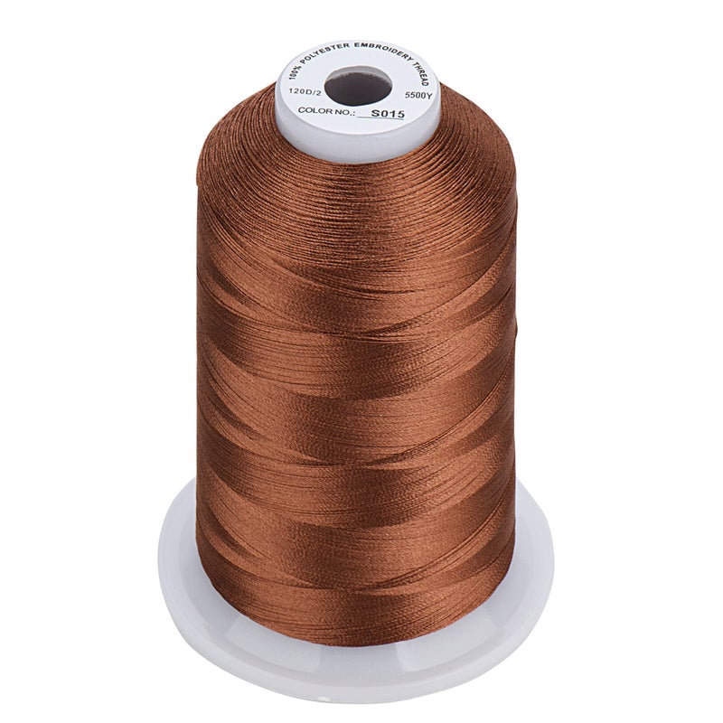 Simthread - 33 Selections - Various Assorted Color Packs of Polyester Embroidery Machine Thread Huge Spool 5500Y for All Sewing Embroidery Machines - 3 Different Brown Colors - Image 4