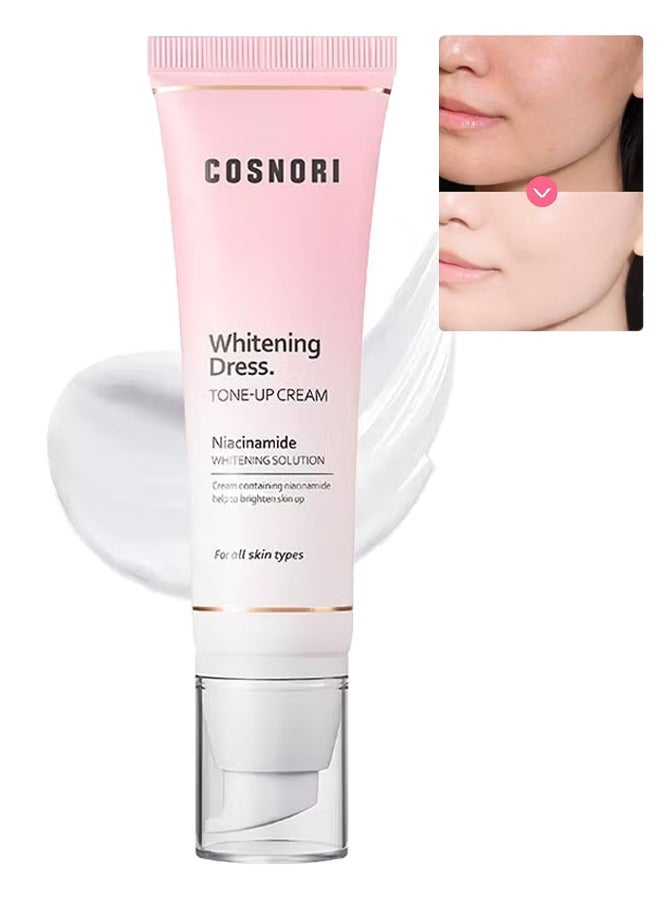 COSNORI Whitening Dress Tone Up Cream 50ml, Brightening Skin, Quick Skin Tone Balancer, Evens Out Complexion, No Makeup Natural Look - Image 1