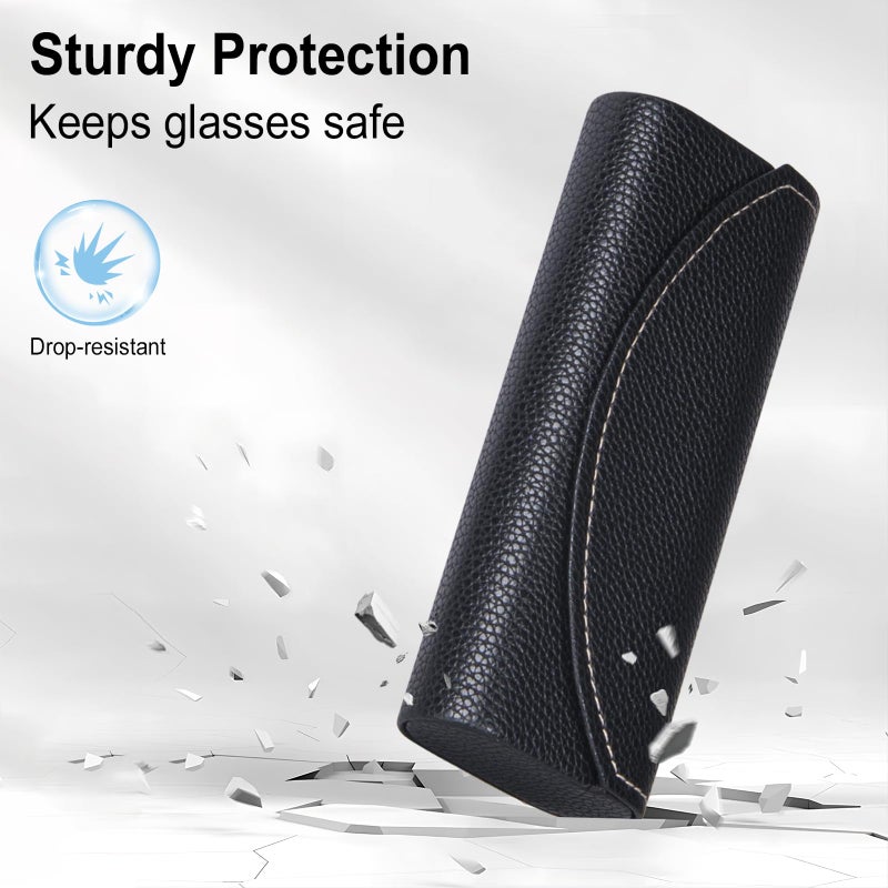 RayLove Ultimate Glasses Case Kit, Hard Shell Sunglasses and Eyeglass Case with Cleaning Cloth, Screwdriver, Ear Hooks (Black) - Image 5