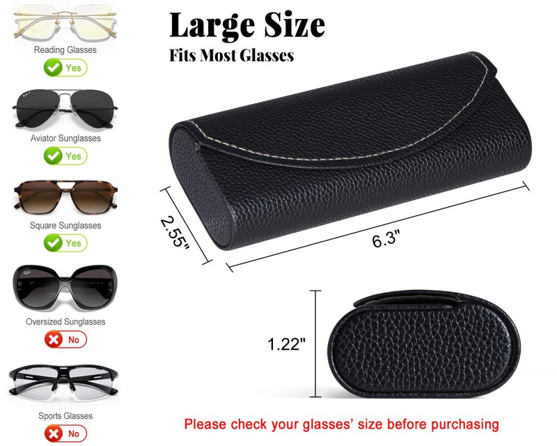 RayLove Ultimate Glasses Case Kit, Hard Shell Sunglasses and Eyeglass Case with Cleaning Cloth, Screwdriver, Ear Hooks (Black) - Image 2
