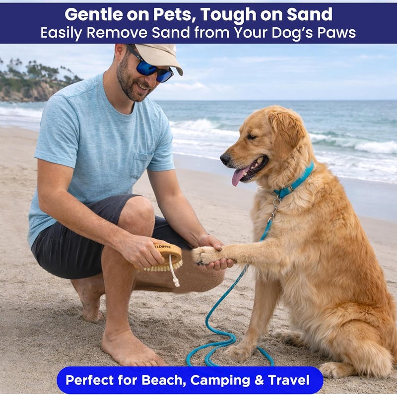 Sand Dipper Beachy Clean Sand Brush – Ergonomic Oval Grip Handle, Removes Sand from Feet, Gear, Pets & Car Mats – Beach, Camping & Travel Essential - Image 5
