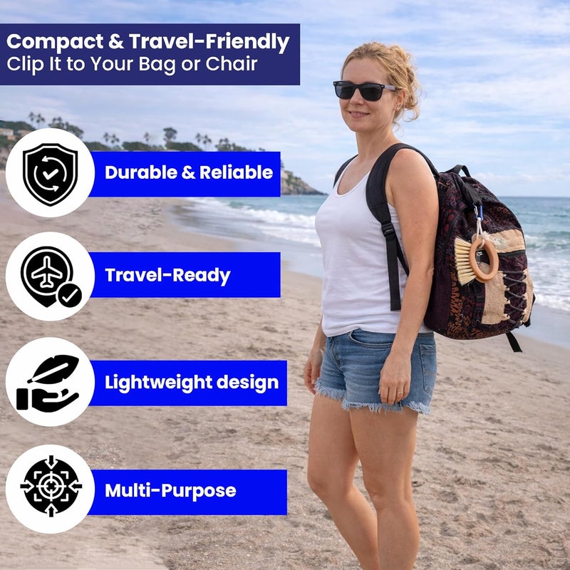 Sand Dipper Beachy Clean Sand Brush – Ergonomic Oval Grip Handle, Removes Sand from Feet, Gear, Pets & Car Mats – Beach, Camping & Travel Essential - Image 3