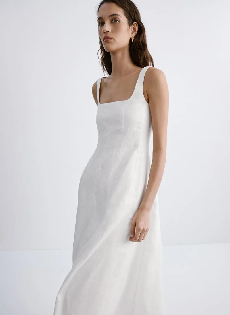 MANGO  A-line linen dress for Women | Best Price UAE