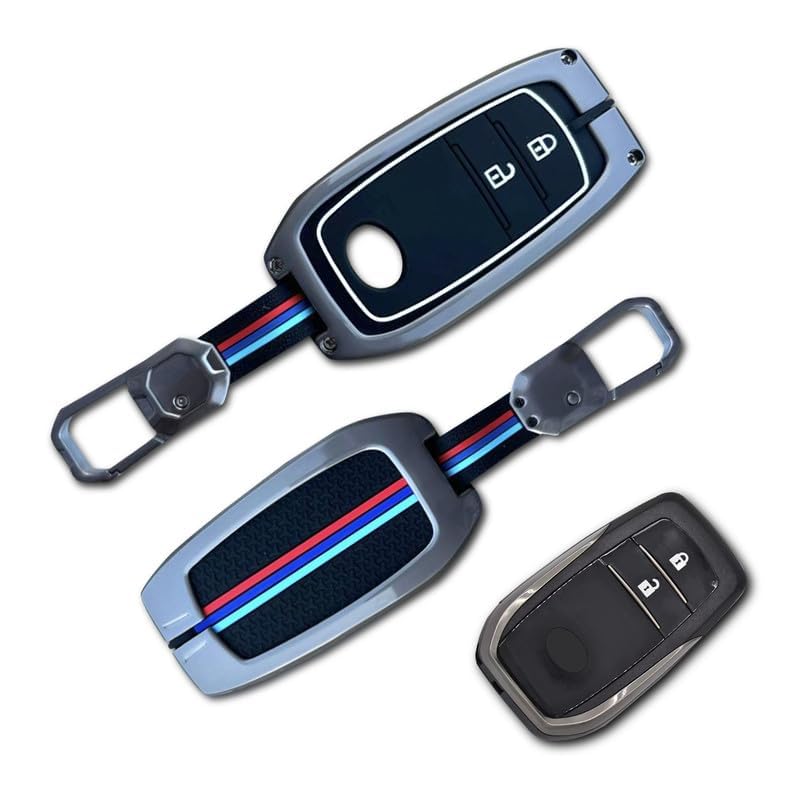 NEODRIFT 'KeyShield' Car Key Cover for Toyota Innova Crysta (Shape 1, 02 Buttons) (Durable, Stylish, and 360° Protection) - Image 2
