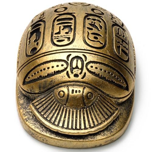 TRANSGOOD Egyptian Scarab Collectible Figurine Ancient Statue Hand Painted Sculpture - Image 5