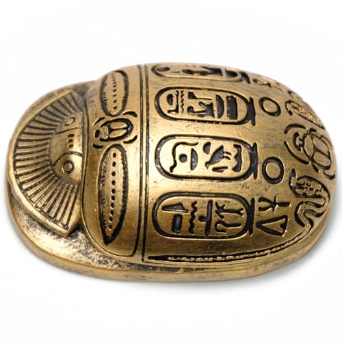 TRANSGOOD Egyptian Scarab Collectible Figurine Ancient Statue Hand Painted Sculpture - Image 1