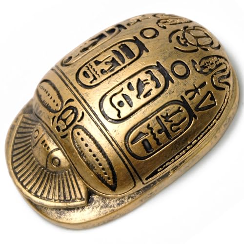 TRANSGOOD Egyptian Scarab Collectible Figurine Ancient Statue Hand Painted Sculpture - Image 2