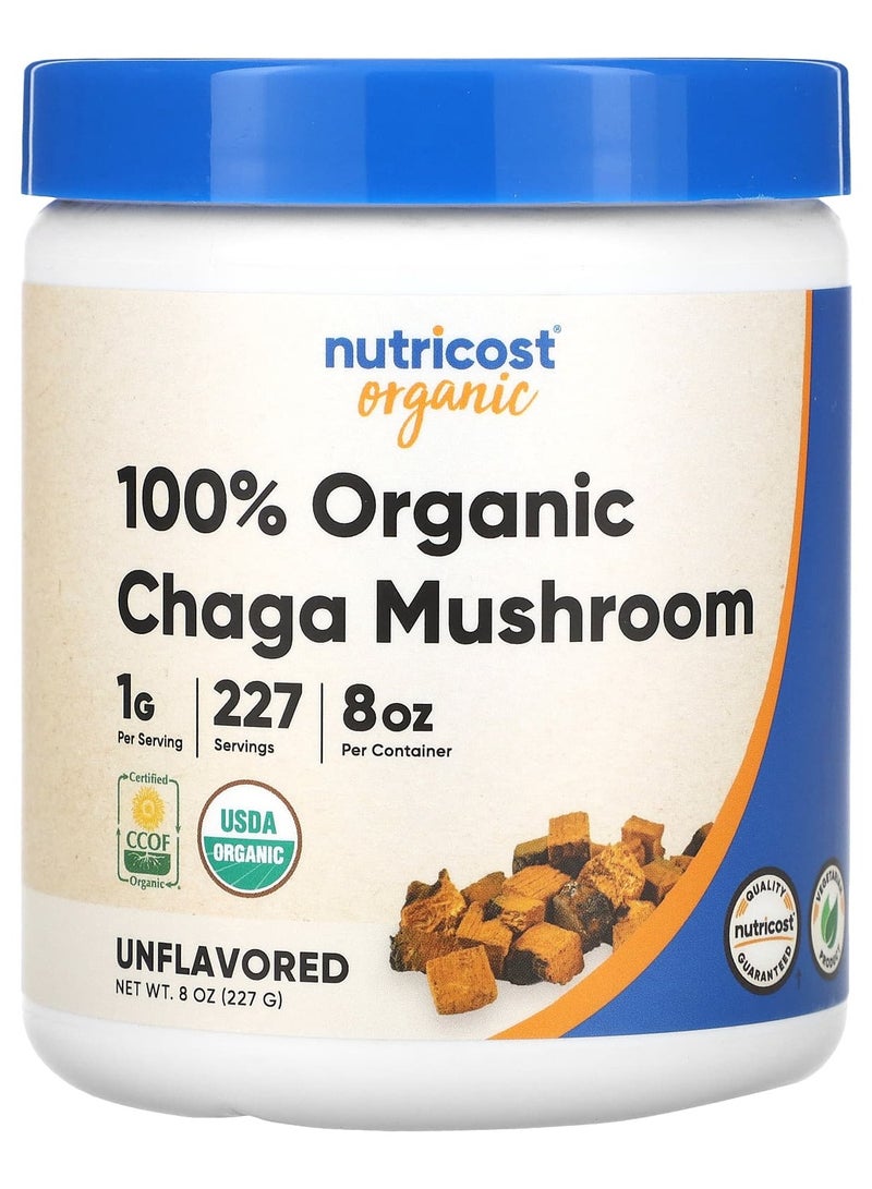 Nutricost 100% Organic Chaga Mushroom, Unflavored, 8 oz (227 g)