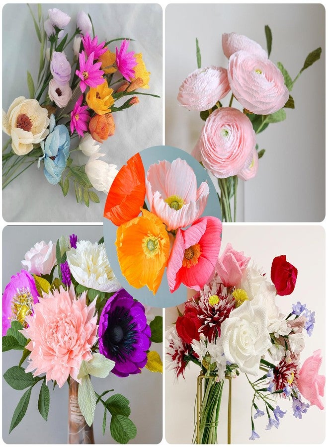 Miuezuth Crepe Paper Flower DIY - 14 Colors, 9.8 x 98 Inch Wide Crepe Paper for Gift Wrapping, Crafts, Birthday Parties, Weddings & Festivals (Multiple Colors 2) - Image 5