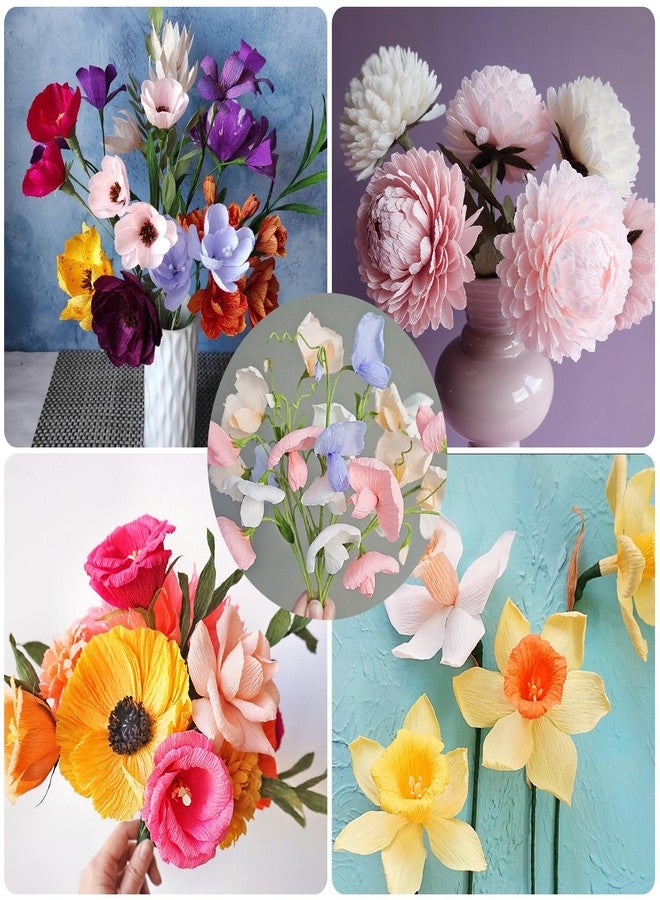Miuezuth Crepe Paper Flower DIY - 14 Colors, 9.8 x 98 Inch Wide Crepe Paper for Gift Wrapping, Crafts, Birthday Parties, Weddings & Festivals (Multiple Colors 2) - Image 4