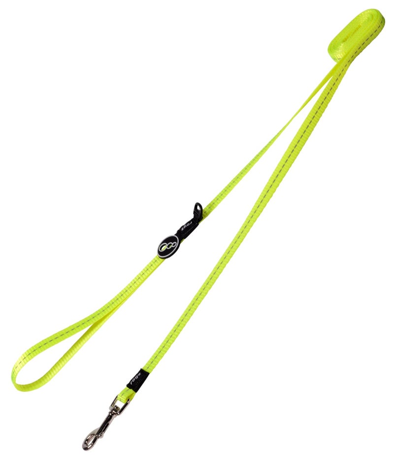 Rogz Reflective Dog Leash for Small Dogs, 3/8" wide, 6' long, Yellow - Image 1