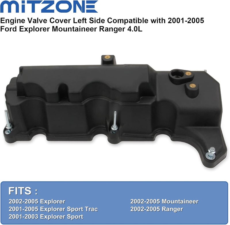 MITZONE غطاء صمام المحرك من MITZONE الجانب الأيسر لسيارات فورد إكسبلورر، ماونتينيير، رينجر 2001-2005 4.0L - Image 2
