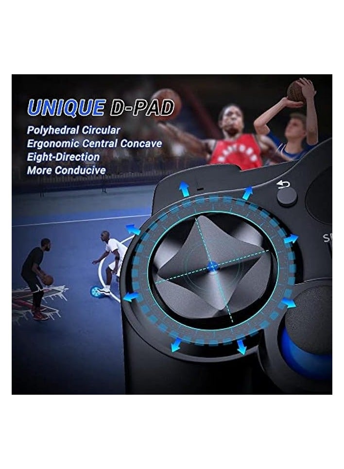 بروماس وحدة تحكم ألعاب لاسلكية USB للكمبيوتر الشخصي/الكمبيوتر المحمول (Windows XP/7/8/10) وAndroid وSteam - [أسود] (أسود) - Image 3