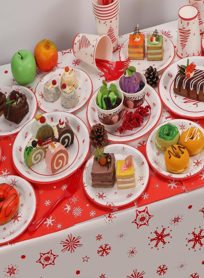 Atonofun Christmas Party Supplies, Merry Christmas Plates and Napkins, Christmas Disposable Plates, 12oz Cups, Napkins and Forks for Birthday, Baby Shower, Xmas, Christmas Themed Parties Serves 24 - Image 5