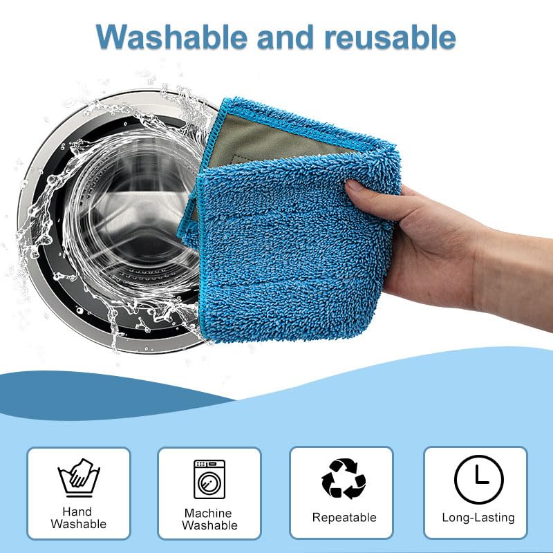 Rinakou 6 Pack Replacement Mop Refills Compatible with Rejuvenate Click N Clean Multi-Surface Spray Mop System,Washable Mop Heads Pads for Wet Dey Use - Image 4