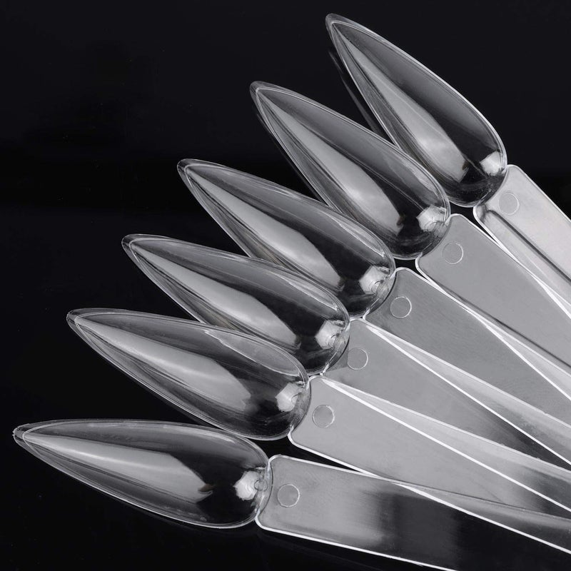 BTYMS 160Pcs Nail Swatch Sticks Stiletto Nail Sample Sticks Clear Nail Color Display Swatches Sticks with Metal Rings - Image 3