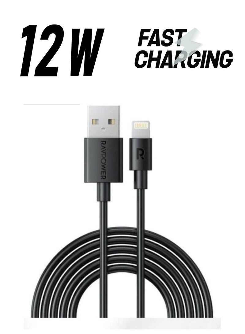 RAVPOWER USB-A To Lightning Cable Black - Image 1