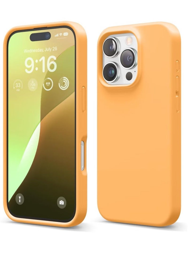 MUNTAQI iPhone 16 Pro Full Body Case Cover – Shockproof, Slim, Anti-Scratch Design with Soft Microfiber Lining (Orange) - Image 1