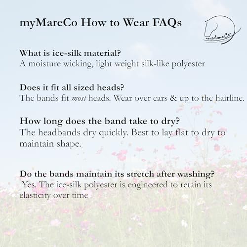 myMareCo Equestrian Headbands for Women, Under Riding Helmet Bands, Sportswear Wide Hair Wrap Suitable for Use with Bike Helmets, Yoga & Hiking - Image 3