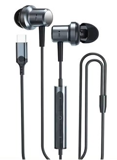 Metal Wire In-Ear Noise Cancelling Digital Headphones For Iphone15/IPAD/ Huawei/Samsung