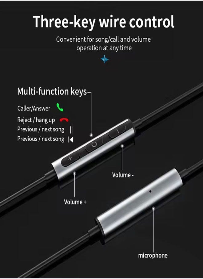 Generic - Metal Wire In-Ear Noise Cancelling Digital Headphones For Iphone15/IPAD/ Huawei/Samsung - Image 1