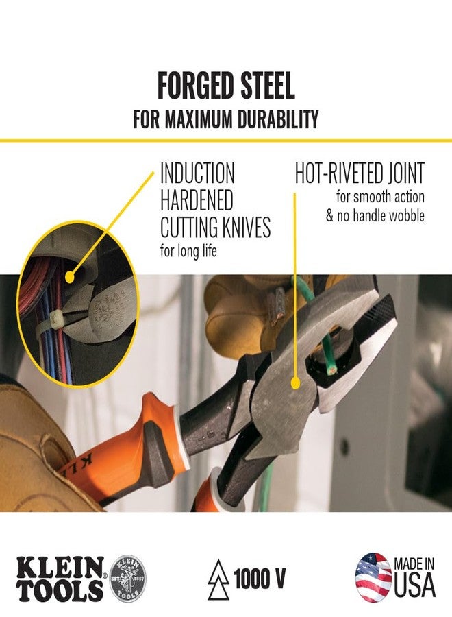 Klein Tools 94130 1000V Insulated Screwdriver Tool Set, Made in USA, with #2 Phillips and 1/4-Inch Cabinet Slim Tips, 2 Insulated Pliers and Wire Stripper - Image 3