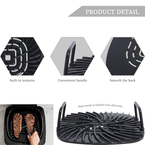 Swess Grill Grate for Ninja Foodi AG301, Griddle Pan Replacement Parts with Parchment Paper and Cleaning Brush, Fit for Ninja Foodi 5-in-1 Indoor, Non-stick Grill Accessories for AG300, AG301C, AG302, AG400 - Image 3