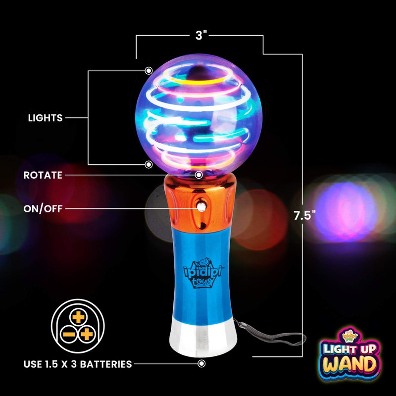 IPIDIPI TOYS عصا مضيئة دوارة من IPIDIPI TOYS للأطفال - دوار مضيء، كرة دوارة، ألعاب حسية لذوي الاحتياجات الخاصة للأطفال المصابين بالتوحد، هدايا صغيرة - Image 2