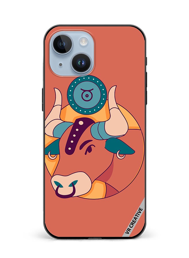 VR CREATIVE Protective Case Cover For Apple iPhone 15 Ox Zodiac Signs Design Multicolour - Image 1