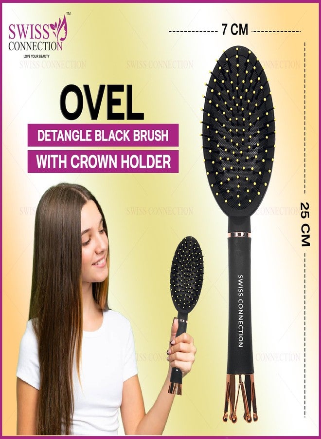 Swiss Connection Primium Detangle Hair brush comes with a Classic Cushion, having Anti-static ball tips, for Grooming, Straightening, Detangling Hair, ideal for Men, Women & Kids (Pack of 1) - Image 2