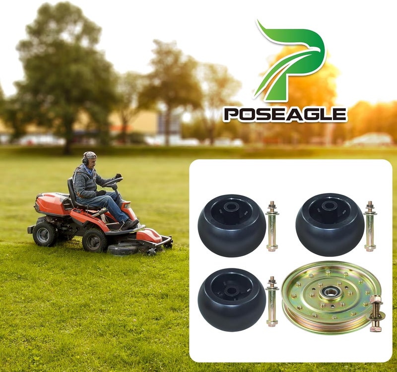 POSEAGLE 1-633109 Idler Pulley with 1-603299 Deck Wheel Replaces 116-4667, 126-4667, 126-7685, 1-633109, 633109, 132-9424, 1-603299, 68-2730, 710138, 116-9981, 103-4051, 103-5364 - Image 2