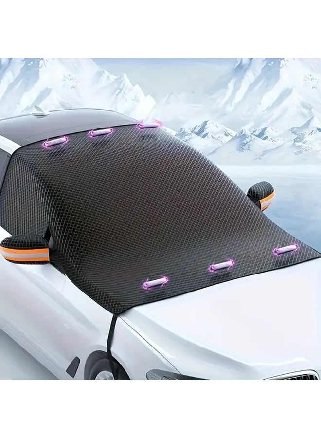 Small Car Windshield Snow Cover Heavy Duty Oxford Fabric Magnetic All Weather Windproof - Image 2