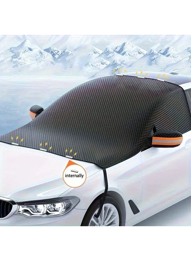 Small Car Windshield Snow Cover Heavy Duty Oxford Fabric Magnetic All Weather Windproof - Image 4