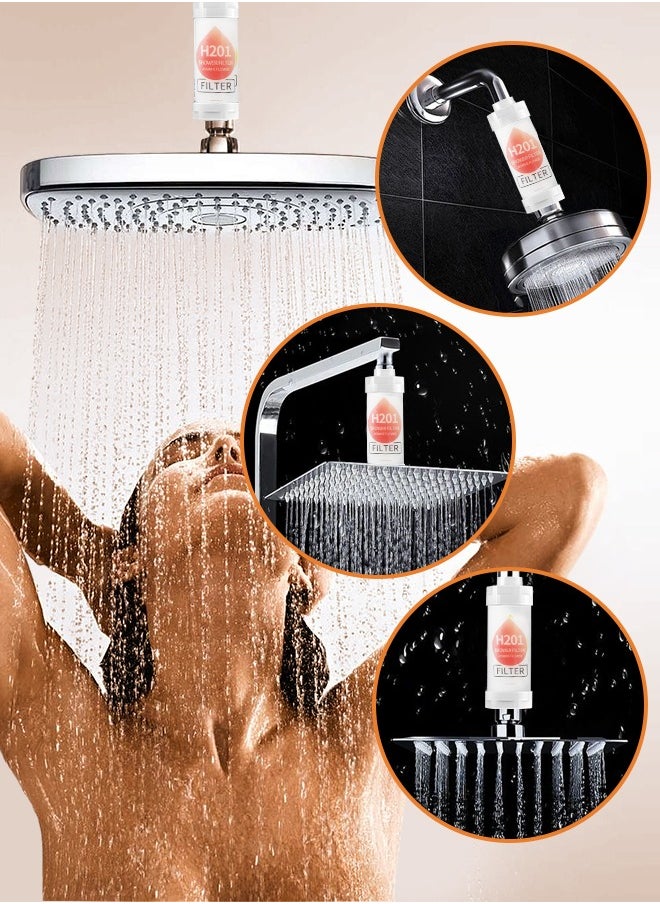 H201 Shower Head Filter - Vitamin C Shower Infuser , Hard Water Softener, Chlorine & Fluoride Shower Filter, Water Purifying Filtered Shower Head with Beads, Helps Dry Skin & Hair Loss (Jasmine Flower) GC4123Z  - Image 2