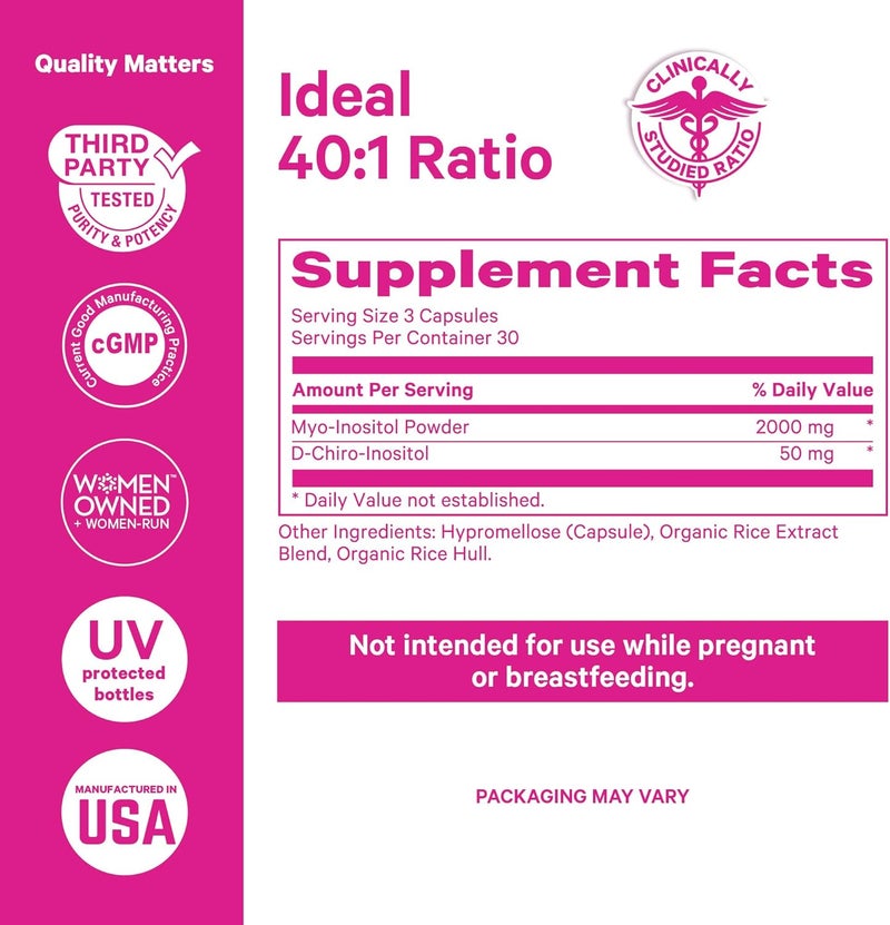 Pink Stork Inositol Supplement for Women  401 Ratio MyoInositol  DChiro Inositol  Hormone Balance for Women  2in1 Fertility  Ovarian Support  Health Mood Energy  90 Capsules - Image 4