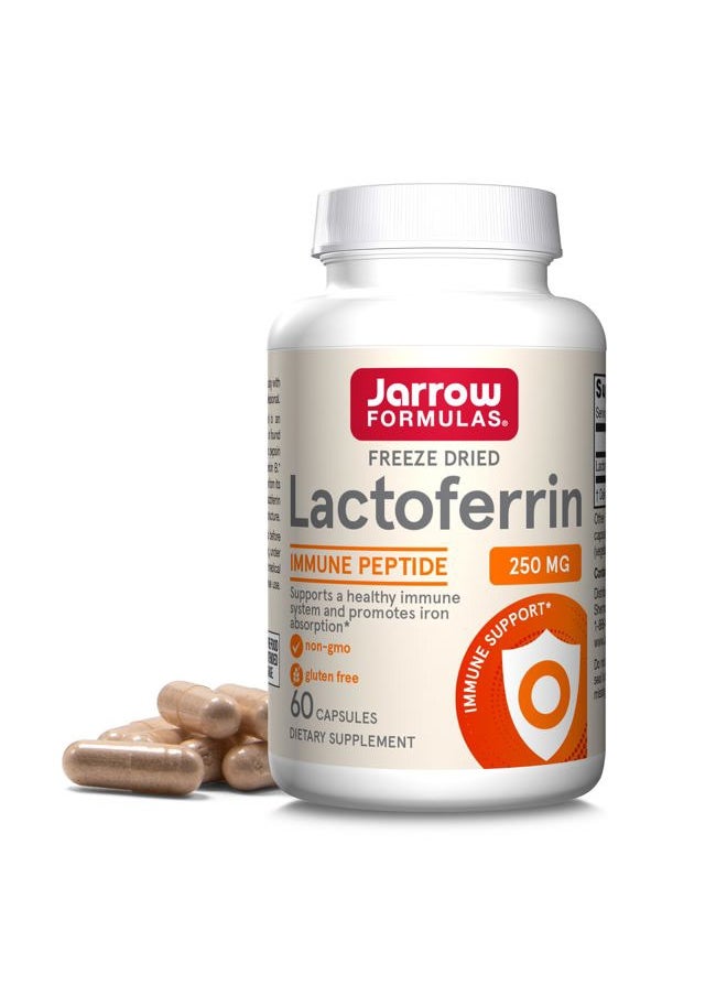 jarrow formulas Lactoferrin 250 mg - Immune-Supporting Glycoprotein - For Healthy Immune System Support & Iron Absorption - Freeze Dried - Gluten Free - Non-GMO - 60 Capsules (Servings)  - Image 1