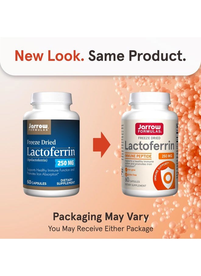 jarrow formulas Lactoferrin 250 mg - Immune-Supporting Glycoprotein - For Healthy Immune System Support & Iron Absorption - Freeze Dried - Gluten Free - Non-GMO - 60 Capsules (Servings)  - Image 2