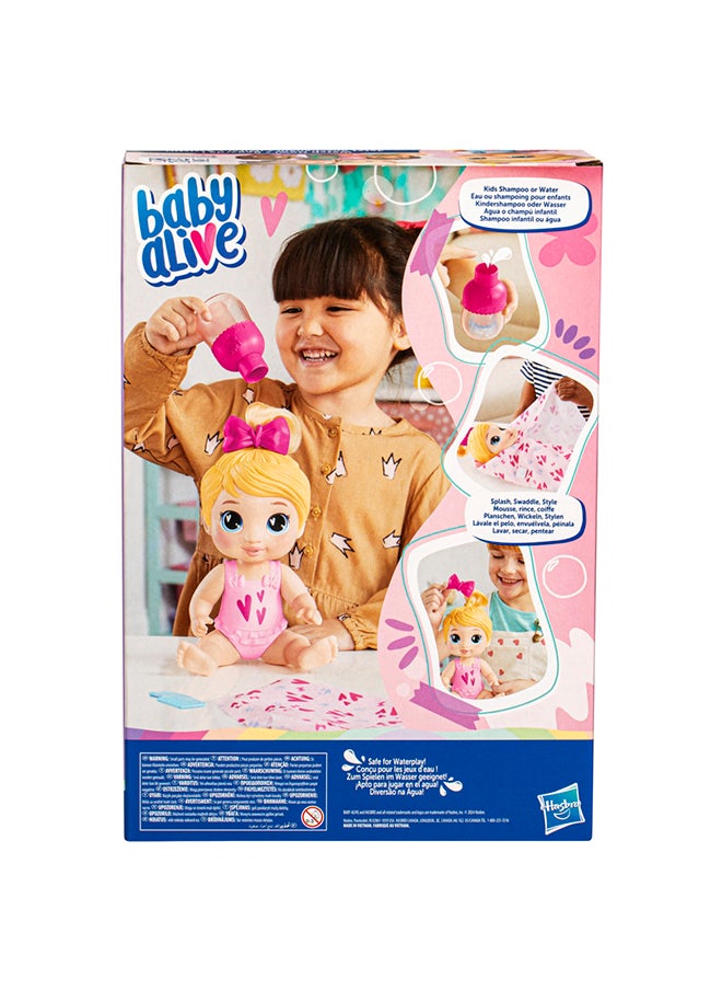 Baby Alive - دمية ماء بيبي أليف شامبو سنجل هاربر هاغز شعر أشقر 11 إنش مجموعة لعبة، ألعاب للفتيات والفتيان من عمر 3 سنوات فما فوق - Image 1