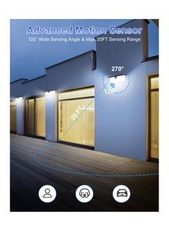 KASTWAVE Solar Lights, Solar Motion Lights Outdoor with 3 Modes, 10.2" Large Solar Wall Lights, Dusk to Dawn Solar Porch Lights, Waterproof Solar Lights for Front Door, Backyard Steps, Garage, Garden (1 Pcs)  - Image 4