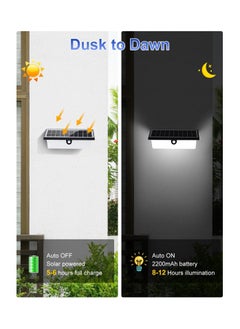 KASTWAVE Solar Lights, Solar Motion Lights Outdoor with 3 Modes, 10.2" Large Solar Wall Lights, Dusk to Dawn Solar Porch Lights, Waterproof Solar Lights for Front Door, Backyard Steps, Garage, Garden (1 Pcs)  - Image 3
