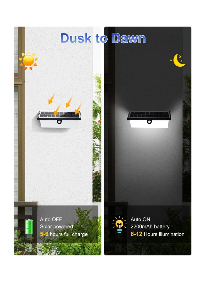 KASTWAVE أضواء شمسية، أضواء حركة شمسية خارجية مع 3 أوضاع، أضواء جدارية شمسية كبيرة بحجم 10.2 إنش، أضواء شمسية للمدخل من الغسق إلى الفجر، أضواء شمسية مضادة للماء للباب الأمامي، خطوات الفناء الخلفي، المرآب، الحديقة (قطعة واحدة)  - Image 3