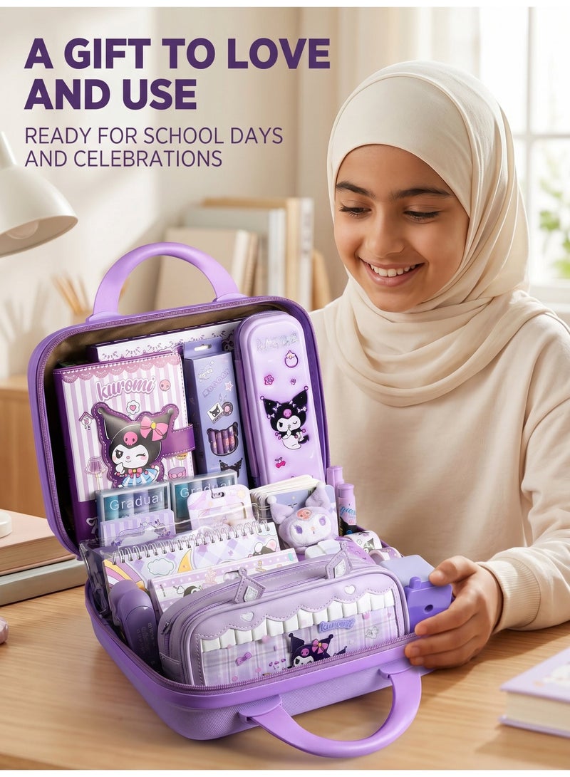 She&Little 92 Pack Stationery Gift Set, School Supplies, School Accessories, Stationary For School, Carrying Case with Complete Learning Supplies & Art Tools, Premium Collection for Gift Giving (Purple) - Image 4