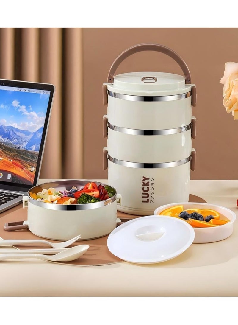 Lucky Large Capacity Stainless Steel Lunch Box With Lunch Bag Portable Thermal Bento Box For School Camping And Work Kitchen Organizers And Storage Kitchen Accessories - Image 3